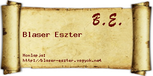 Blaser Eszter névjegykártya